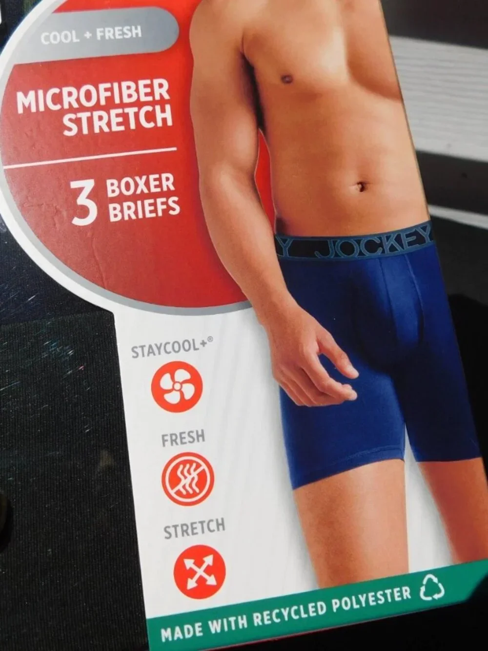 Jockey Mens ACTIVEMICRO Cool + Fresh Microfiber Stretch Boxer Briefs Medium